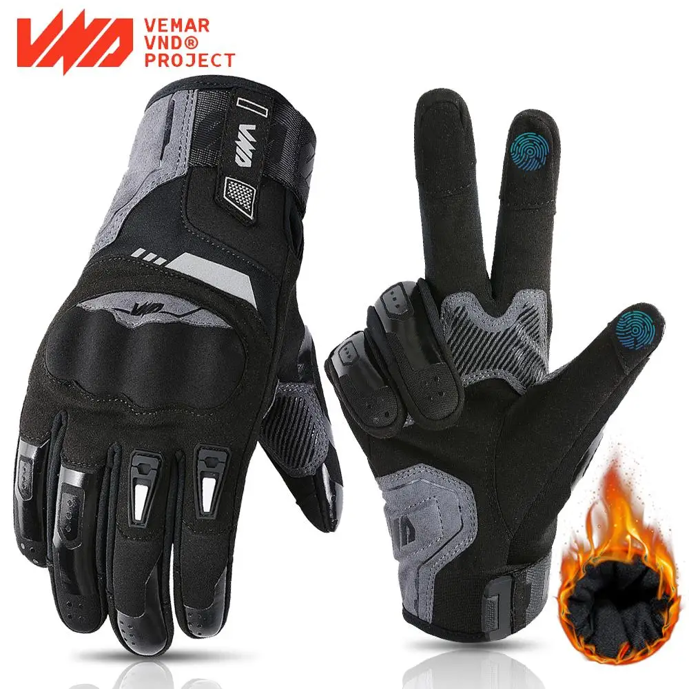 

Winter Warm Motorcycle Gloves Men Waterpoof Motocross Gloves Hard Shell Protection Motorbike Glove Touchscreen Moto Biker Gloves