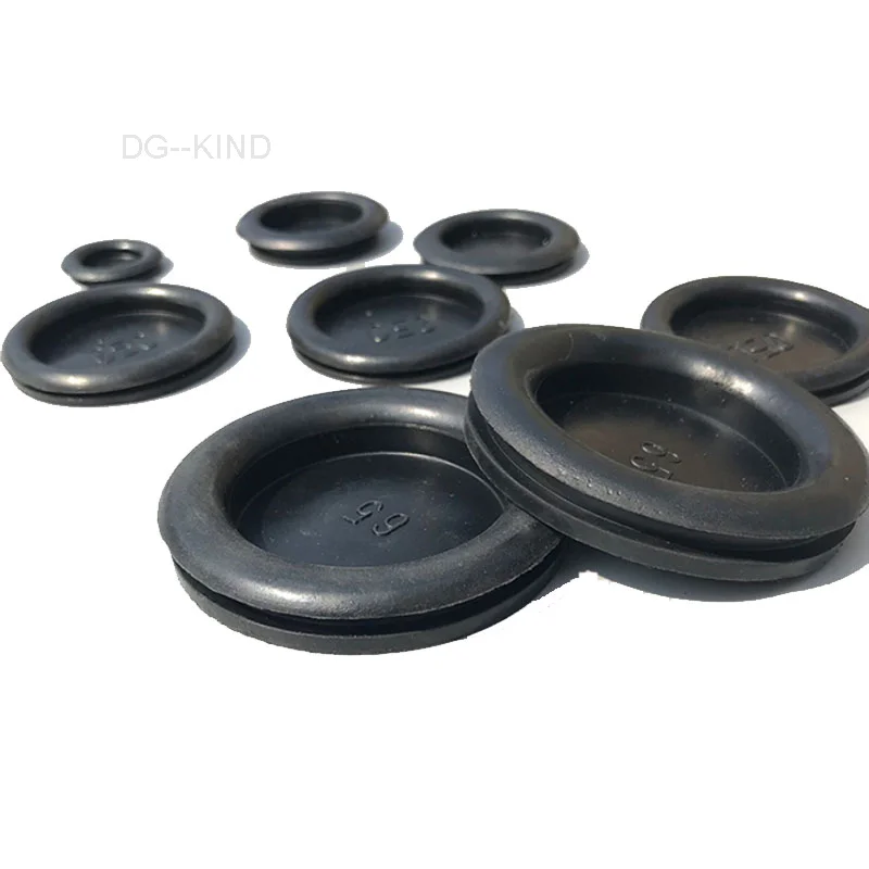 Black Single Face Blanking Blind Wiring Rubber Grommets Hole Plug Electric Wire Gasket Hole Dia14mm-150mm