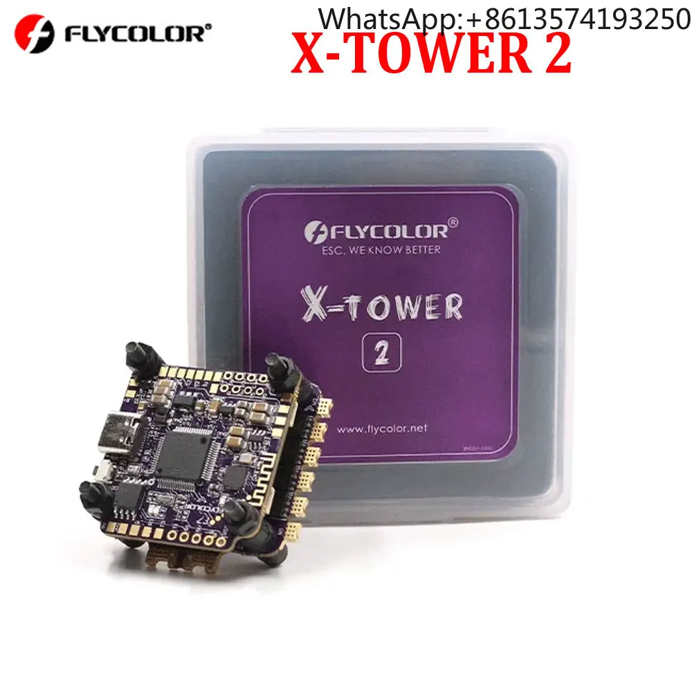 HobbyFIy Flycolor X-TOWER 2 F7 60A 4 in 1 ESC Flying Tower/Stack FPV Bluetooth To Adjust Parameters LED Flight Control