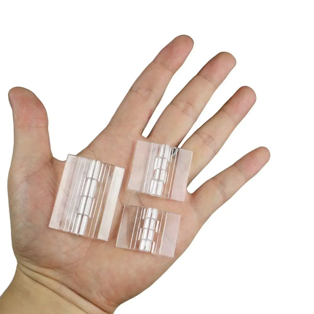 10Pcs Durable Transparent Folding Hinge Acrylic Clear Door Hinges Foldable 270 Degree Furniture Hardware DIY Cabinet Door Box