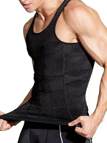 Men's Compression Shirts Tank Tops Undershirts Mens Slimming Body Shaper Vest Sleeveless Abdomen Slim Vest Fitness Workout
