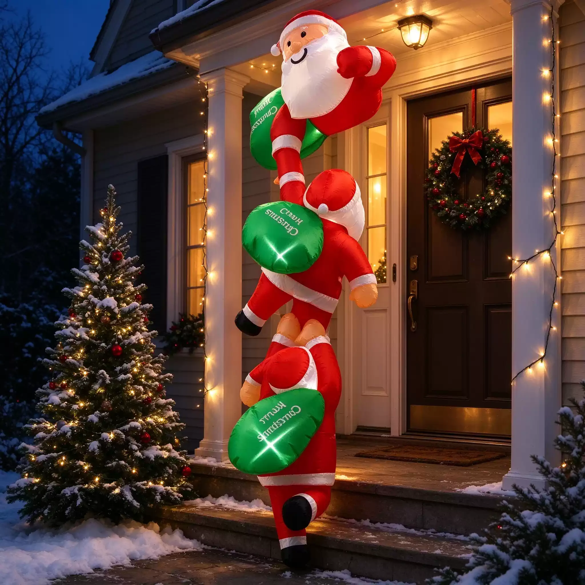 Large Inflatable Santa Claus Electric Air Balloon Model For Christmas Outdoor Decoration Scene Arrangement Climbing Wall