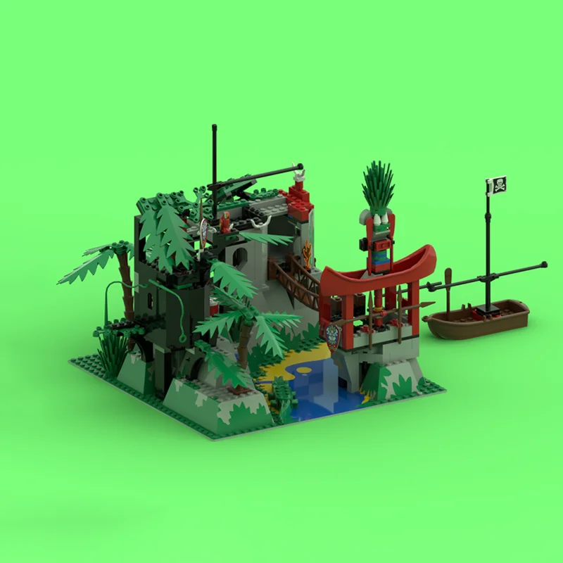 Pirate Fortress Model Moc Building Bricks Modular Jungle Sanctuary Model Technology Blocks Christmas DIY Toy Construction Gifts