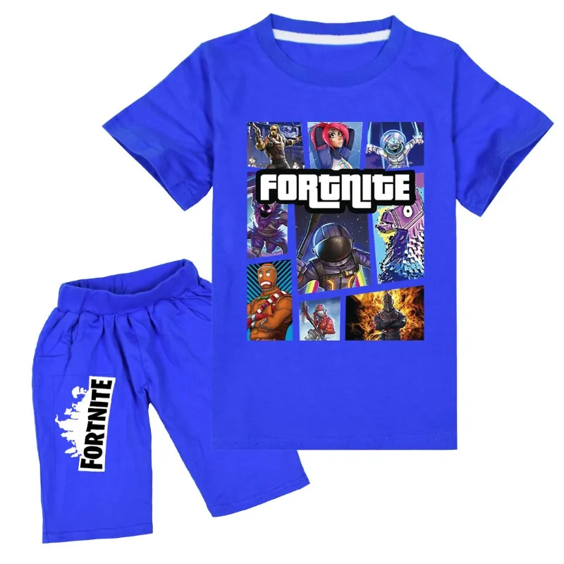 Fortnite Handsome cartoon pattern T-shirt set shorts game merchandise small gift