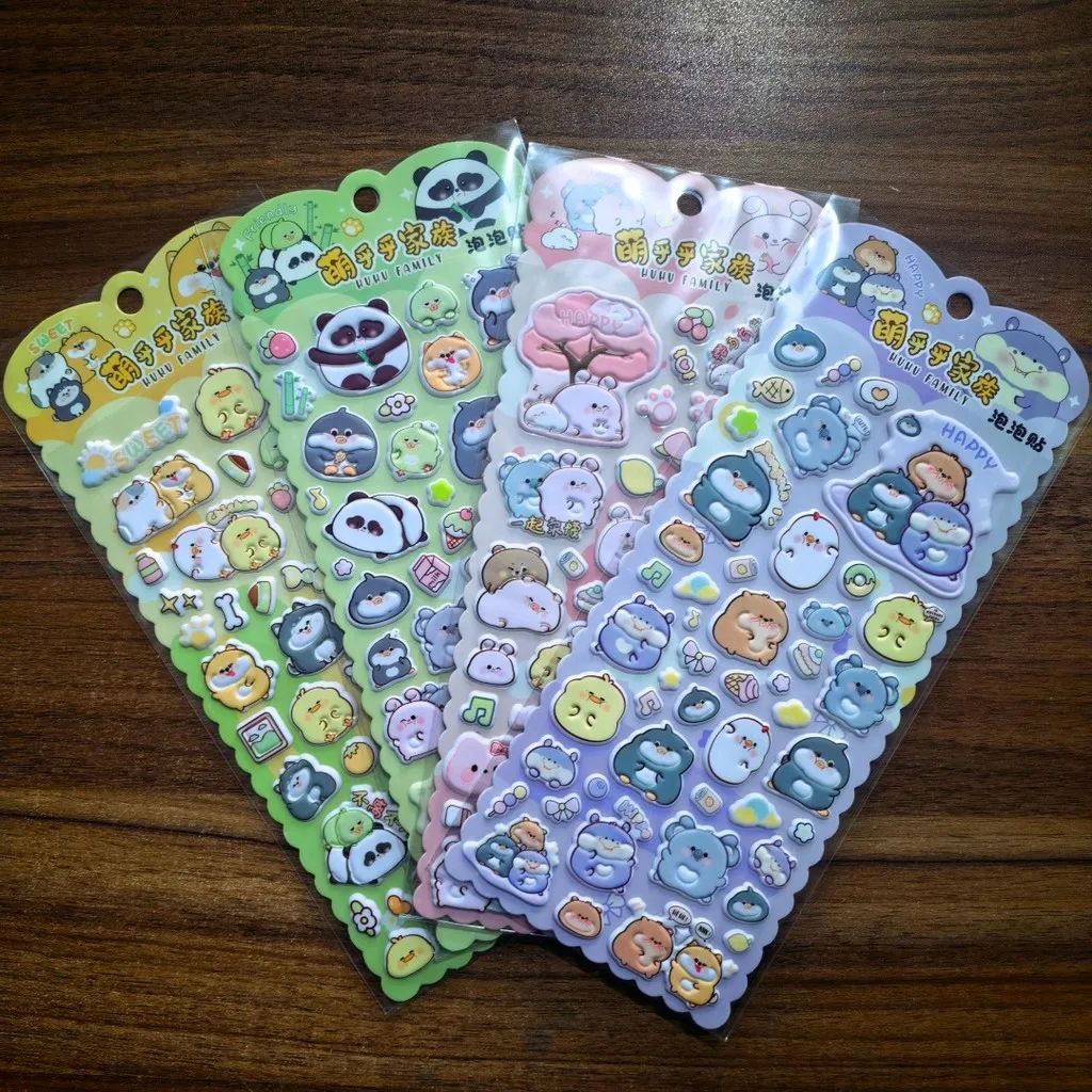 

Cute Animal Puffy Stickers 4-Pack – Kawaii Panda & Friends Decals for Scrapbooking & Crafts Sticker Story Store