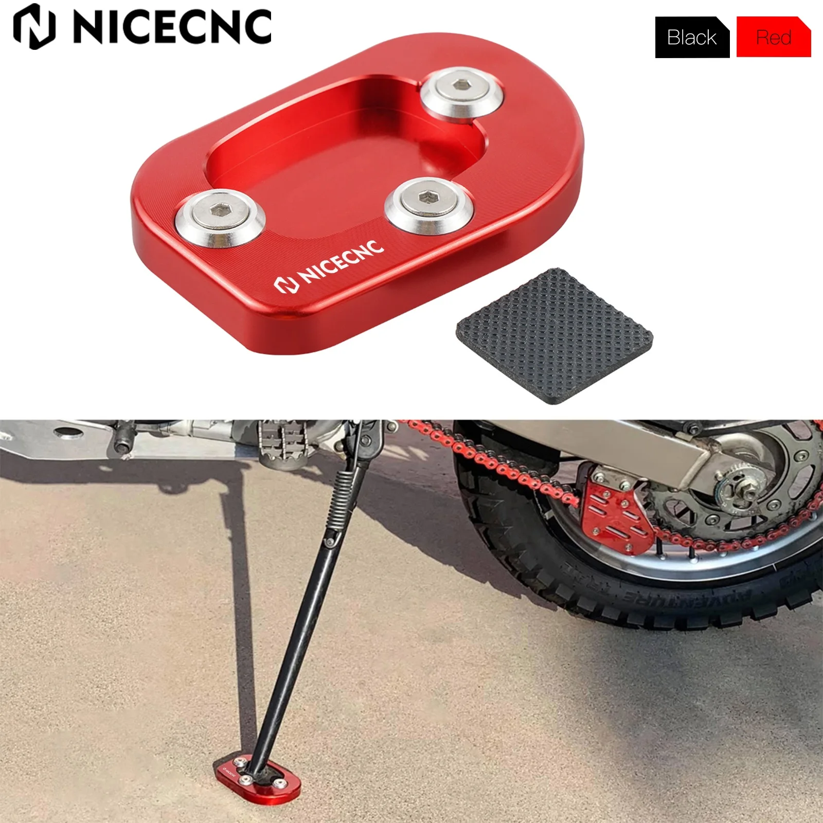 

NICECNC Motocross Enlarged Kickstand Side Stand Pad Footpad For Honda XR650L XR 650L 1993-2024 2023 2022 Motorcycle Accessories