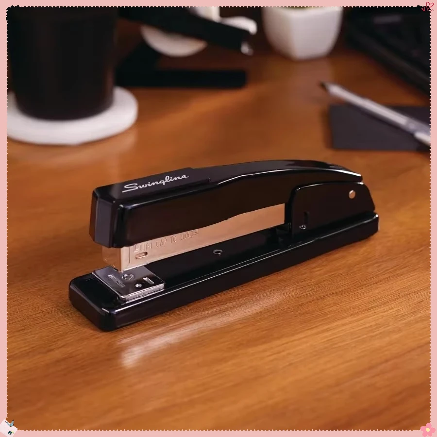 プロ仕様の金属製ホッチキス（黒）、20枚綴じ対応の頑丈なホッチキス、オフィス/学校用の詰まりにくい設計