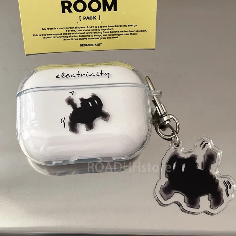 Wireless bluetooth cute cat black charging box transparent soft silicone earphone case for apple airpods 3 pro 2 2nd 1 cover