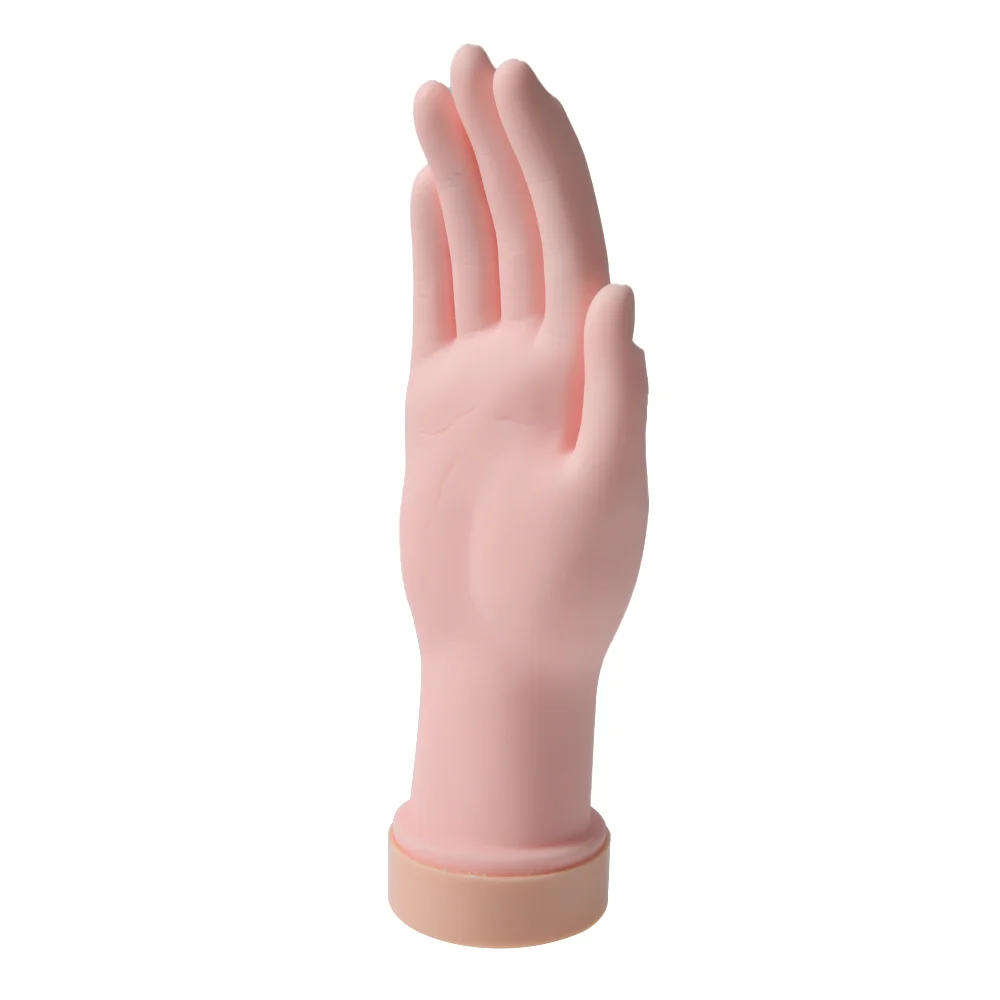 1PC Professional Practice Nail Hand Soft Training Show Model Hand Flexible Silicone Prosthetic Nail Tool