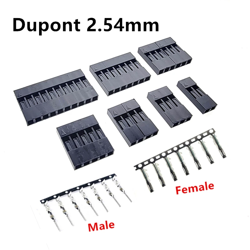 Single row Dupont shell 2.54mm Pitch Connectors Cable Jumper Wire Header Housing 1 2 3 4 5 6 7 8 9 10 Pin Male Female Terminal