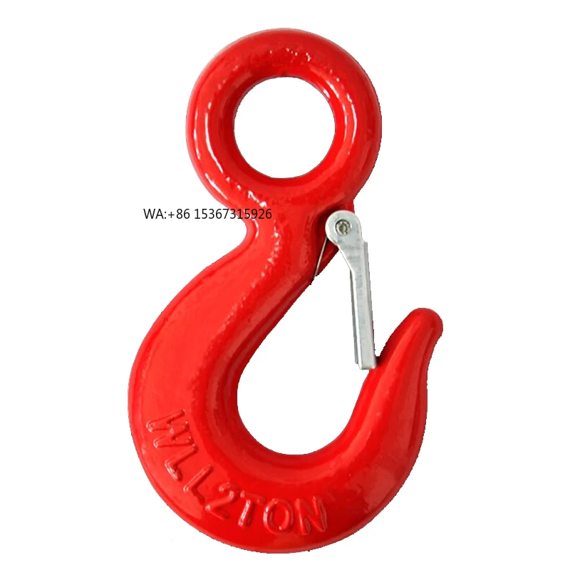 

30 Ton 320C Hoist Hook Lifting / Forged Alloy Steel Eye Hoist Hook With Latch for Lifting Chain Sling