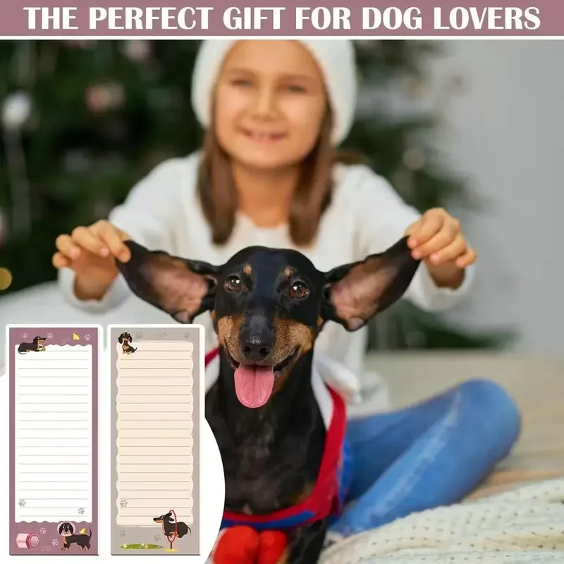 Blocco note magnetico per liste di cose da fare per bassotto, 12 pezzi, regalo perfetto per gli amanti dei cani, quaderni, quaderni, materiale scolastico per ufficio