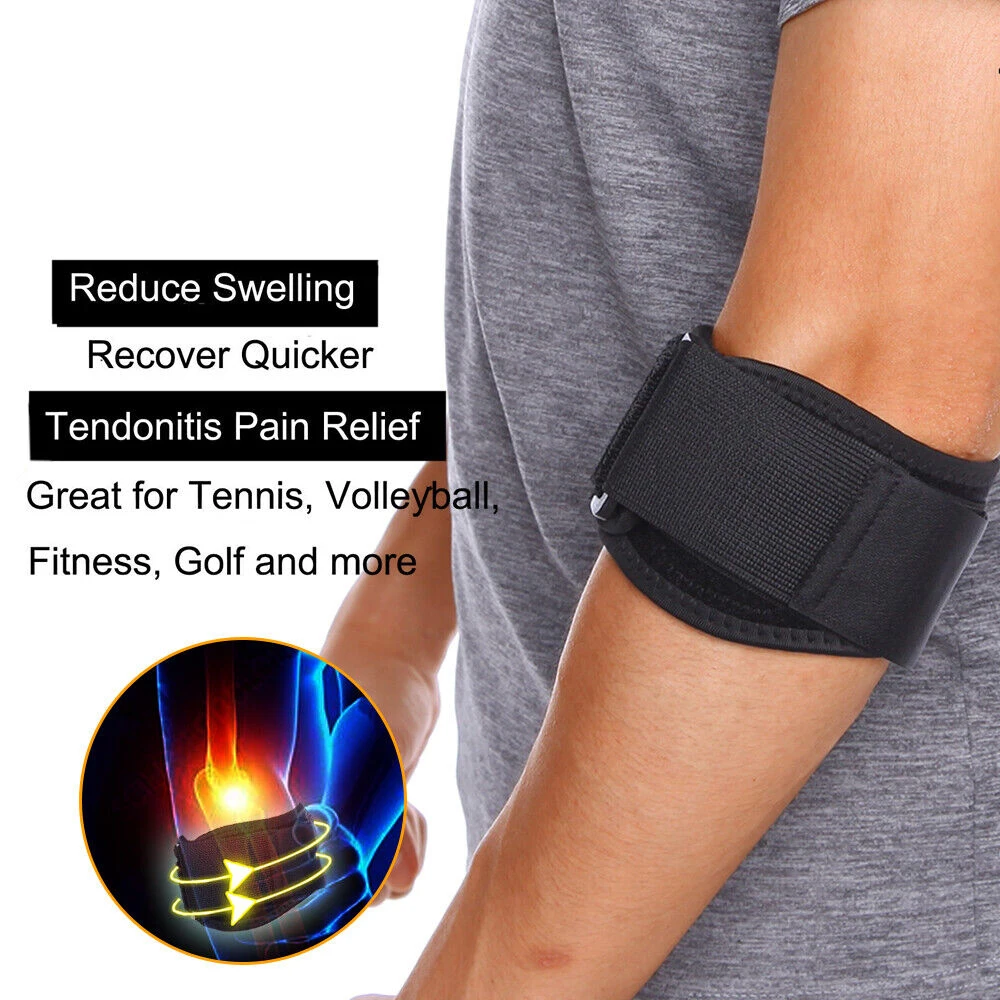 1 PCS Elbow Brace Support Strap - Forearm Compression Sleeves, Fit Wrap Band for Weightlifting, Tennis & Sports Injury Recovery