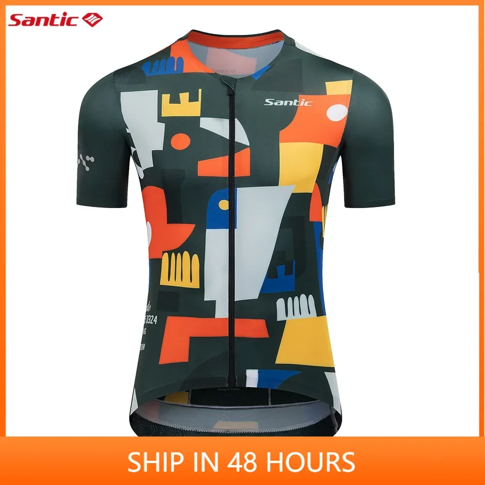 Santic Summer Men Cycling Jerseys Short-sleeved Cycling jersey Clothing Bike Shirt MTB T-shirts Quick Dry