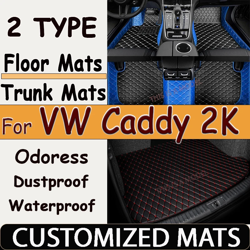 Car Mats For VW Volkswagen Caddy 2K 2015~2019 Waterproof Accesorios Para Auto Car Floor Mats Tapetes Para Carro Car Accessories