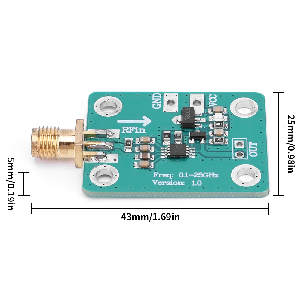 AD8313 무선 주파수 감지 모듈 -72dBm -2dBm 0.1-2.5GHz RF 전력 검출기 7-15V RF 전력 분석기 보드