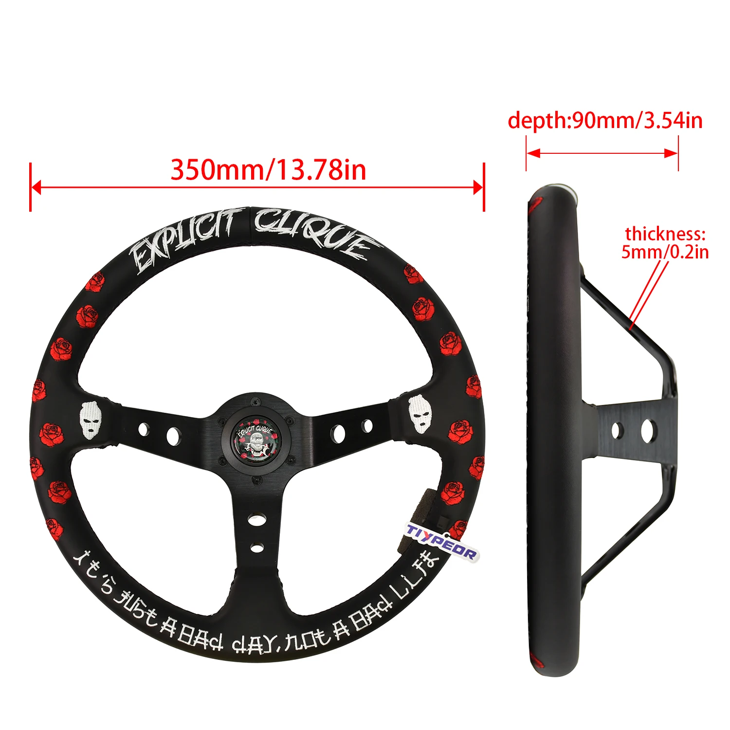 Jdm Style Customizable Style Embroidery Rose Steering Wheel like Hks Vertex Likesise Style Drift Japanese Wheels