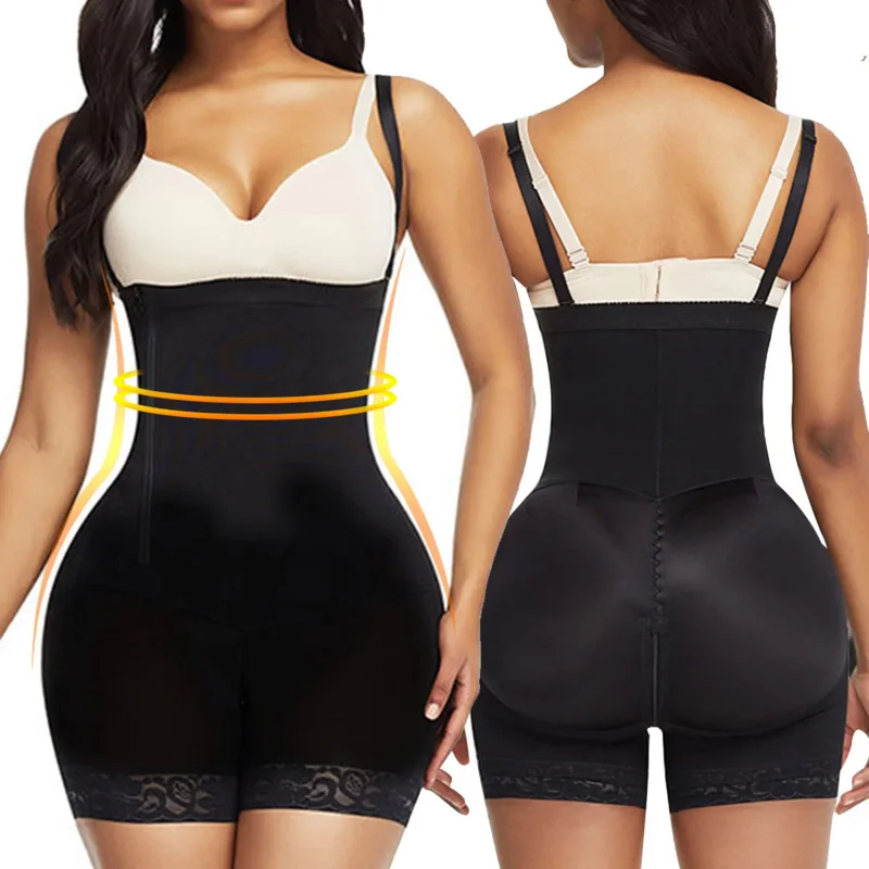 Waist Slimming Zipper Bodysuit Crotch Side Zipper Shapers Colombian Fajas Shapewear For Women