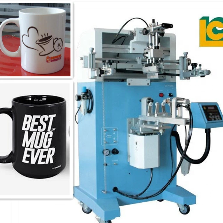 Multicolor Mug Paper Cup Bottle Cylinder Screen Printing Machine