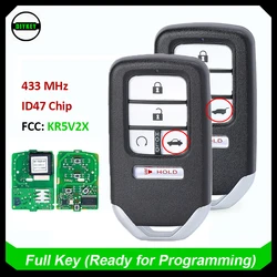 DIYKEY Smart Remote Key Fob 433MHz 5 Button for Honda CR-V Pilot Civic 2016 2017 2018 2019 2020 2021 - KR5V2X - 72147-TG7-A41