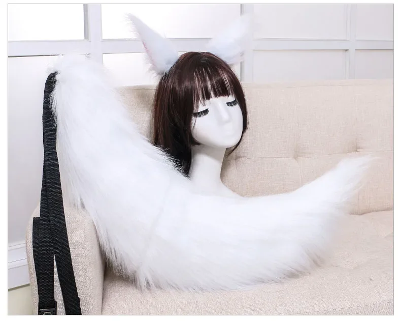 Animal  Fox Ear Long Tail Furry Headband  Prop  Party Fancy Dress Lovely Lolita Anime Cosplay Costume  Halloween Christmas