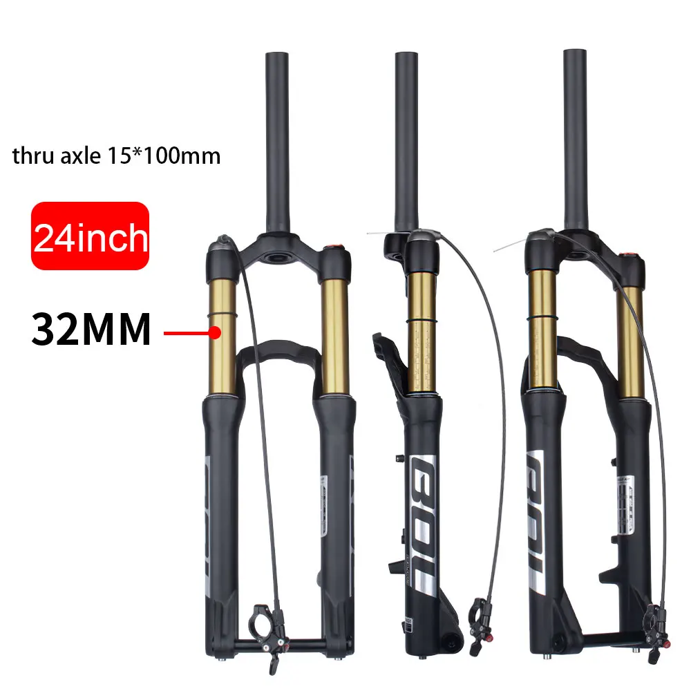 Bolany-Bicycle Front Fork with Barrel Shaft, Air Resilience Suspension, Rear Corolla Structure Design, MTB, 20 in, 24 in