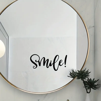1pc, English Smile Inspirational Wall Sticker - Removable, Waterproof, and Decorative for Bedroom and Living Room