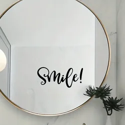 1pc, English Smile Inspirational Wall Sticker - Removable, Waterproof, and Decorative for Bedroom and Living Room
