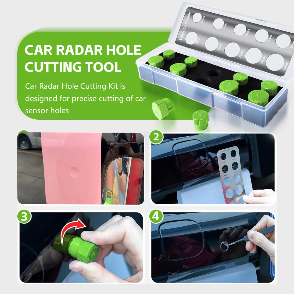Car Radar Detector Vinyl Stencil Kit - Round Knob Precision Cut Template Tools 16-25mm for car Film Wrapping