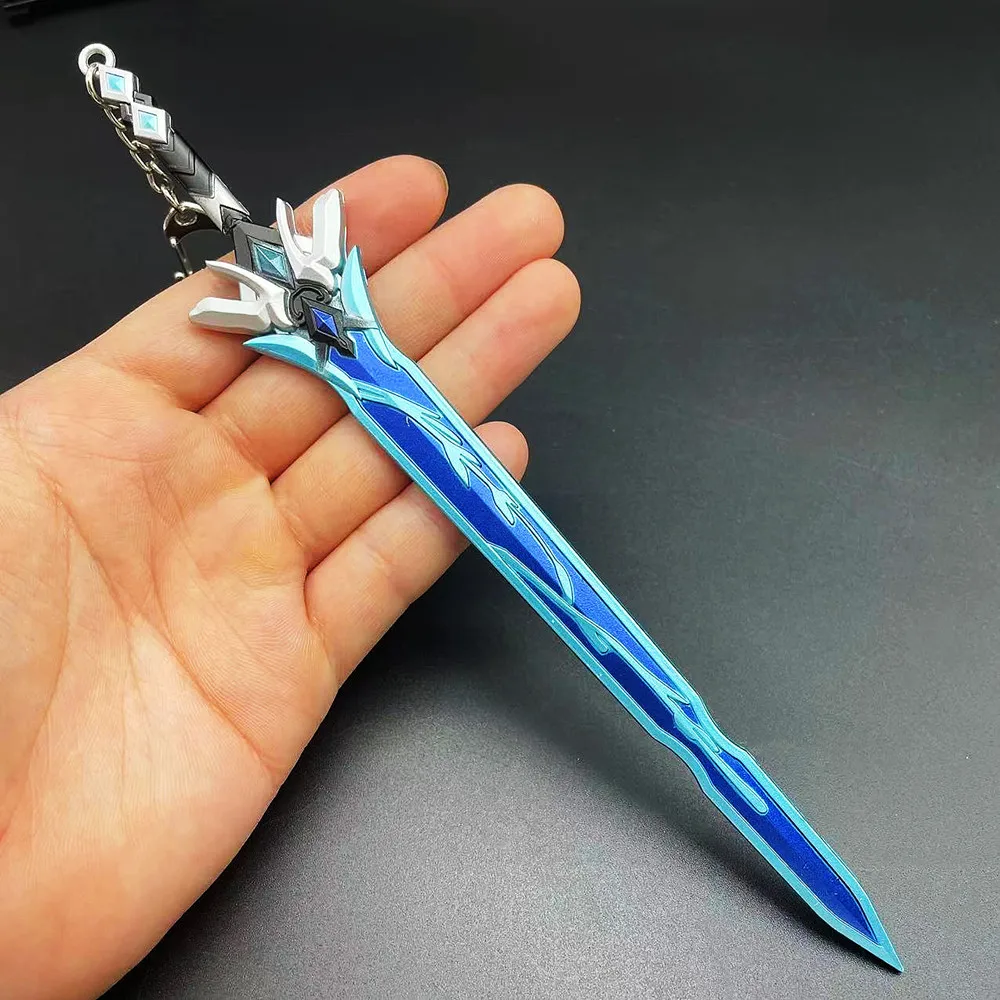 Honkai: Star Rail Weapon Yanqing 22cmExclusive Sword Metal Keychain Real Steel Swords Model Military Tactical Knives Samurai Toy