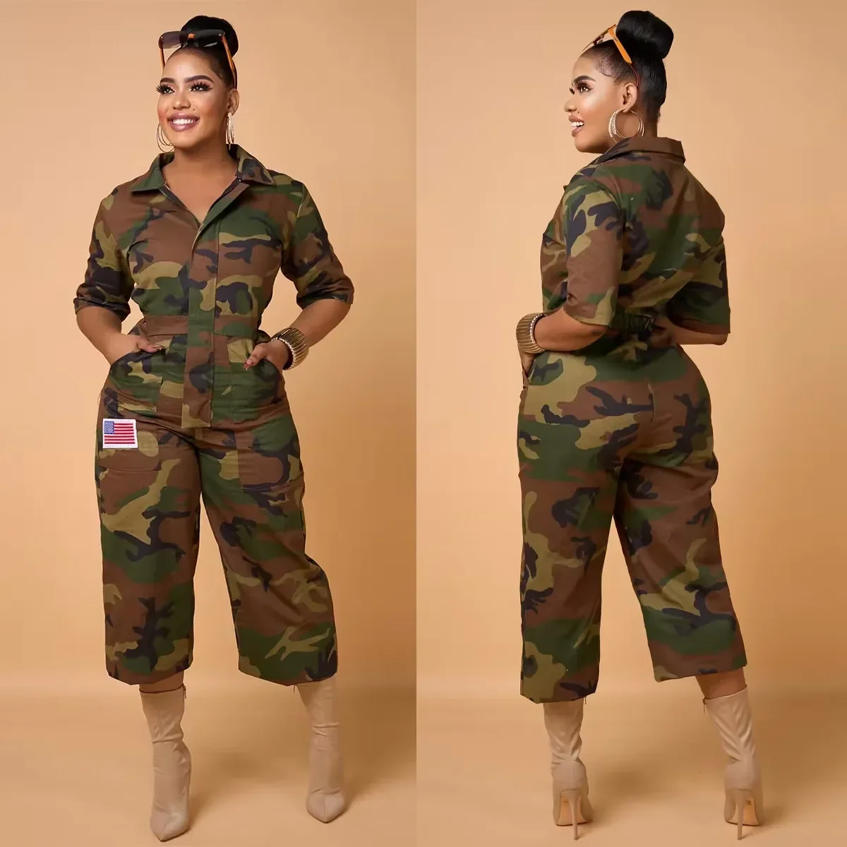 

Camo Baggy Jumpsuits Wide Leg Pants One Piece Y2K Streetwear Denim Jean Jumpsuit 2023 Fashion Winter Cargo Loose Long Playsuits