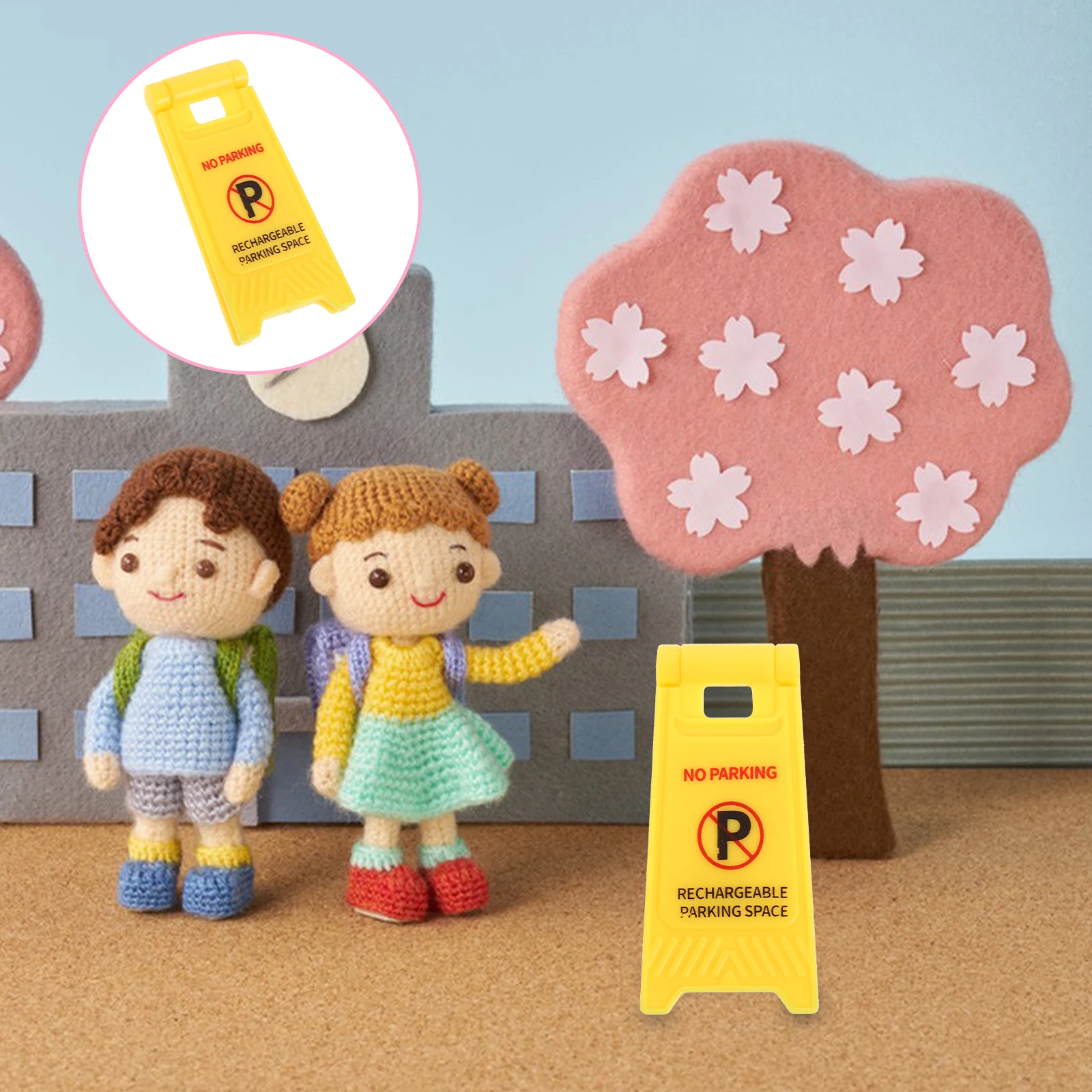 

10 Pcs Traffic Warning Sign Construction Signs Toys Abs Miniature Child