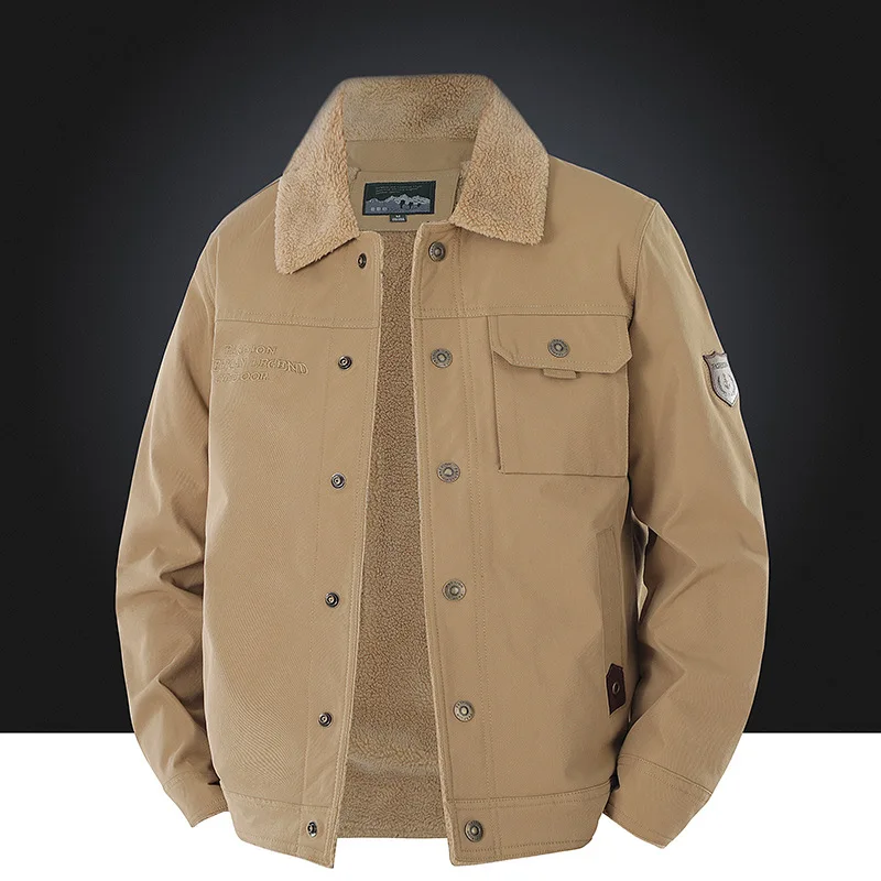 

Мужские зимние куртки для пожилых людей среднего возраста на флисовой подкладке, утолщенные, повседневные, теплые