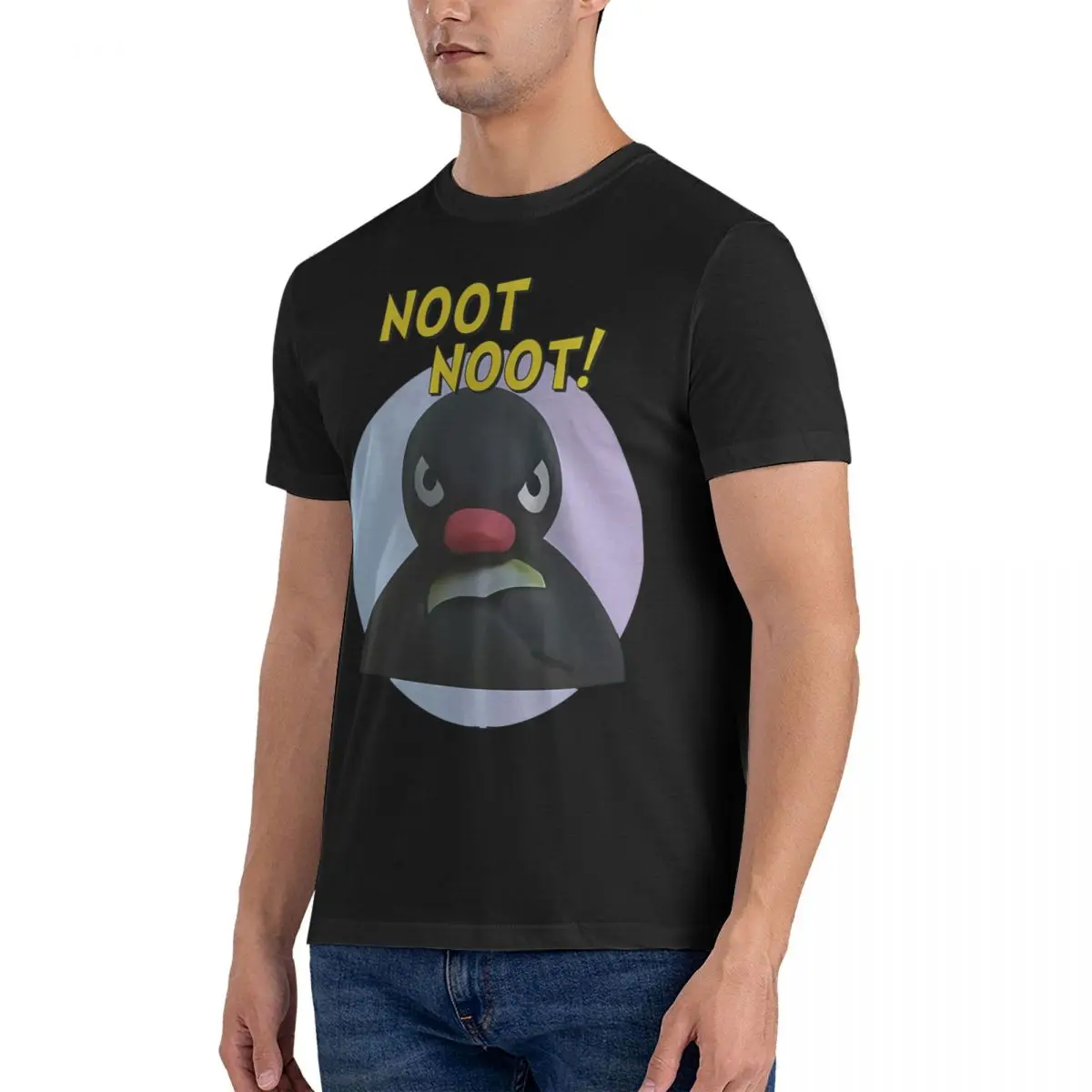 Men T-Shirts Noot Noot Meme Fashion Pure Cotton Tees Short Sleeve PINGU T Shirt Crew Neck Clothing Adult