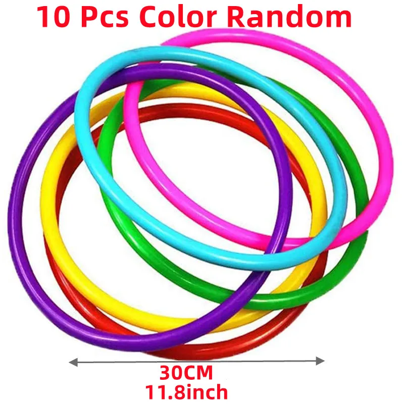 10pcs Plastic Throwing Ring Target Throwing Set Circle Carnival Game Children's Intellectual Development Education Exercise Toys