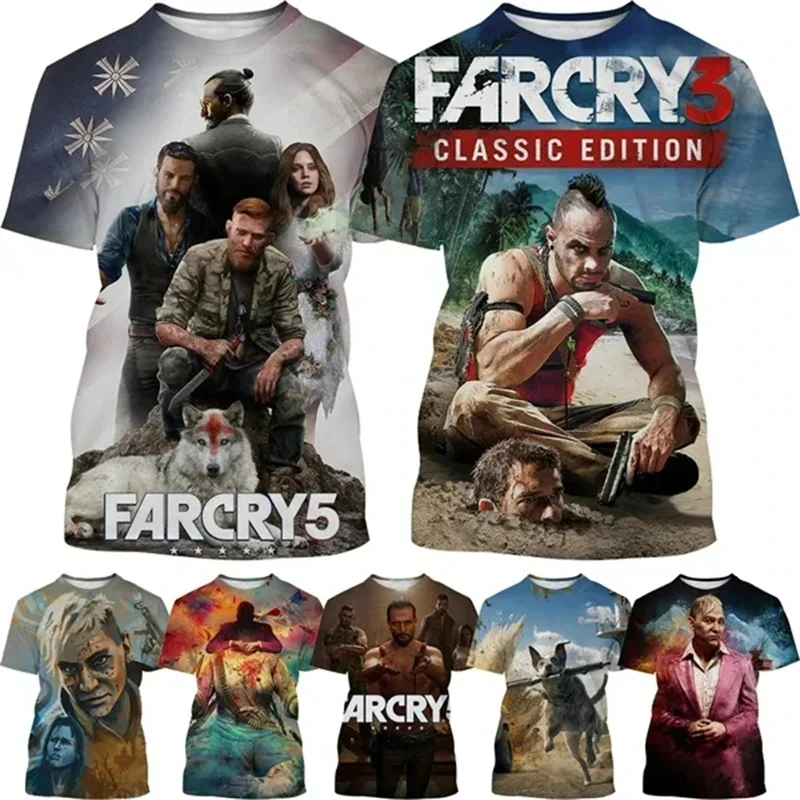 

Popular Game Far Cry Deluxe Edition 3D Printed T-Shirt Men's Summer Fashion Short-sleeved Tee Shirts Streetwear Classic Kids Top