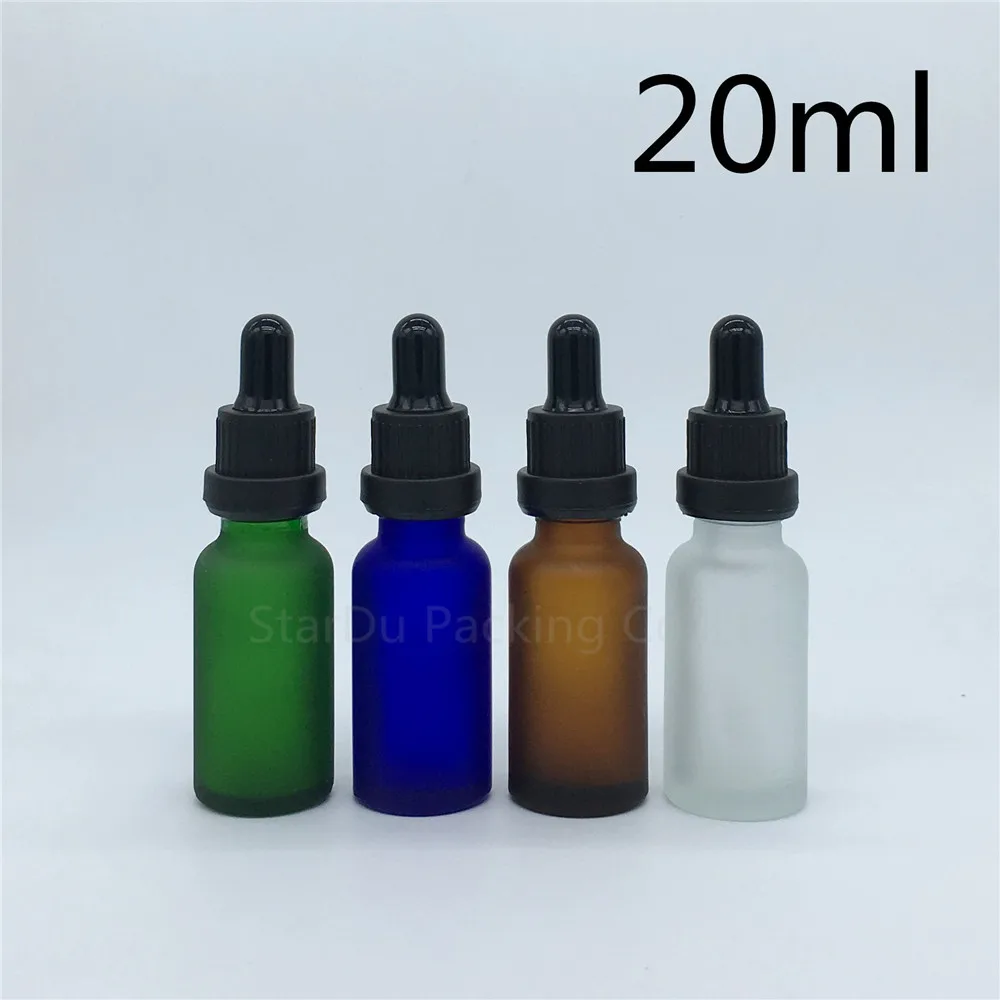 Travel Bottle 20ml Amber Green Blue Transparent Frosted Glass Essential Oil bottle,20cc Tamper Evident Dropper Bottle 500pcs/lot