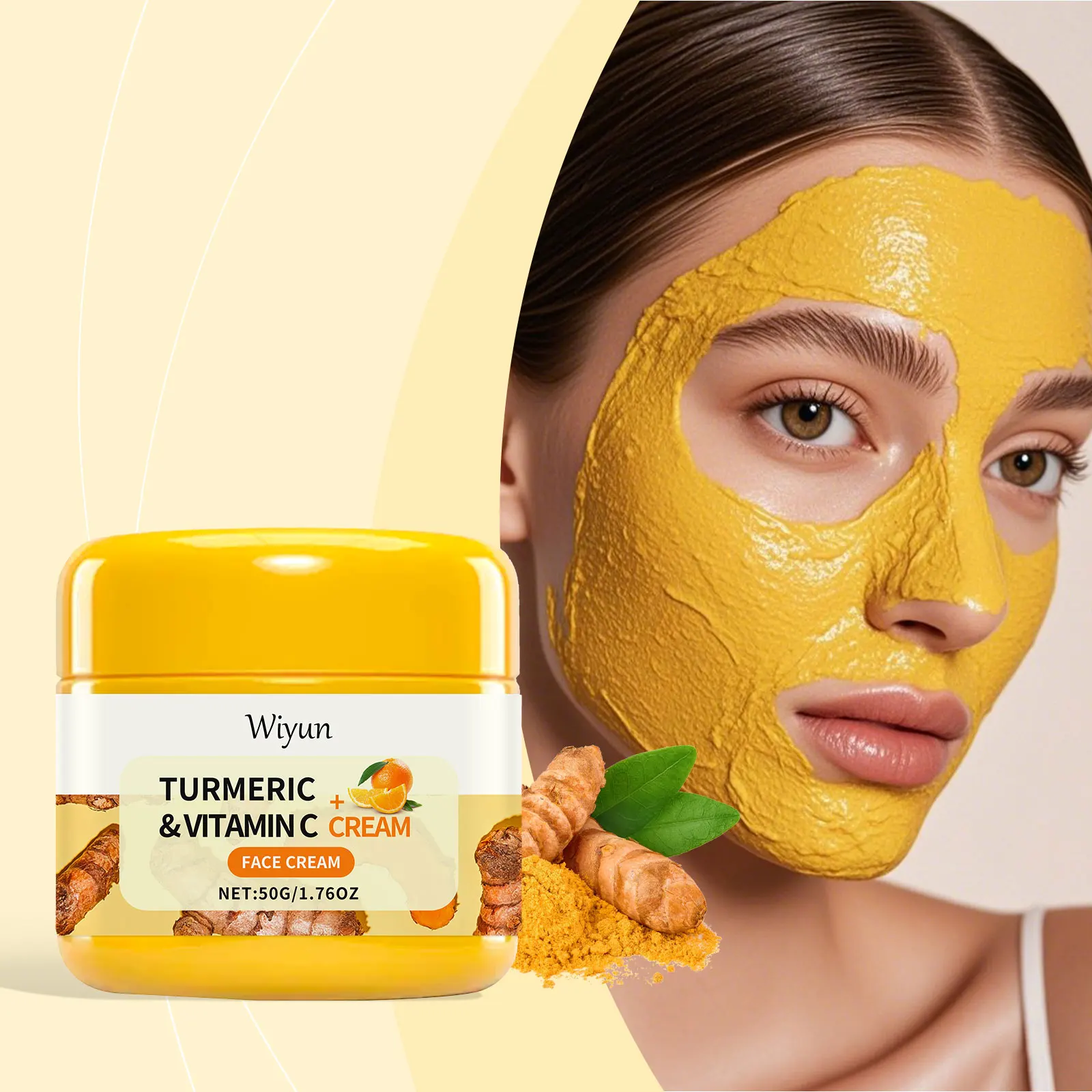 

Turmeric Vitamin C Face Cream Deeply Moisturizing Firming Remove Fine Lines Fade Wrinkles Lightening Skincare Whitening Cream