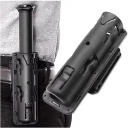 Baton Holder 360 Degree Rotating Telescopic Baton Pouch Expandable Baton Holsters Retractable ABS Baton Bag for Duty Belt Black