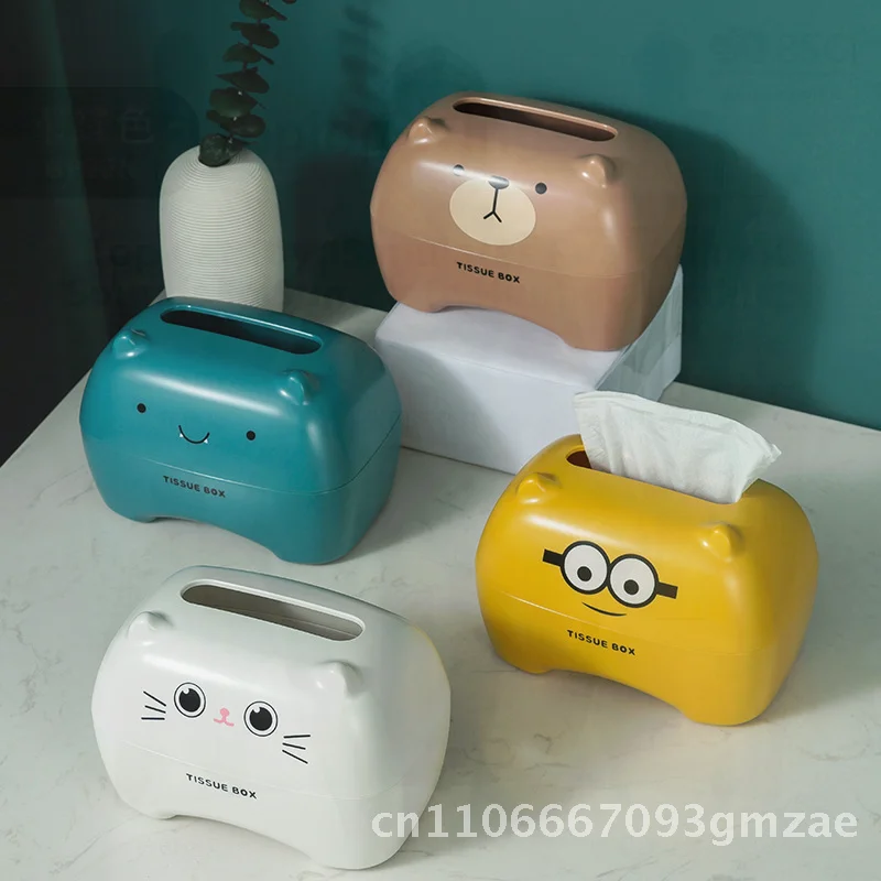 

Коробка для салфеток с милым медведем и котенком, скандинавский цвет, модный портативный легкий универсальный органайзер для бумажных трубок для автомобиля