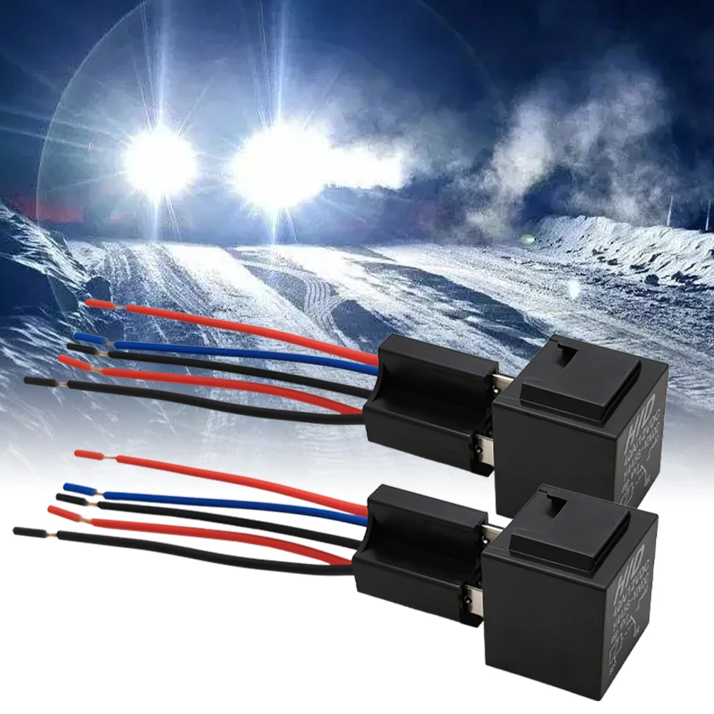 Relay with adapter and wire for car DC 12V 40A 5pins Connector Booster Cable Relay Fuse Socket Car Accessories