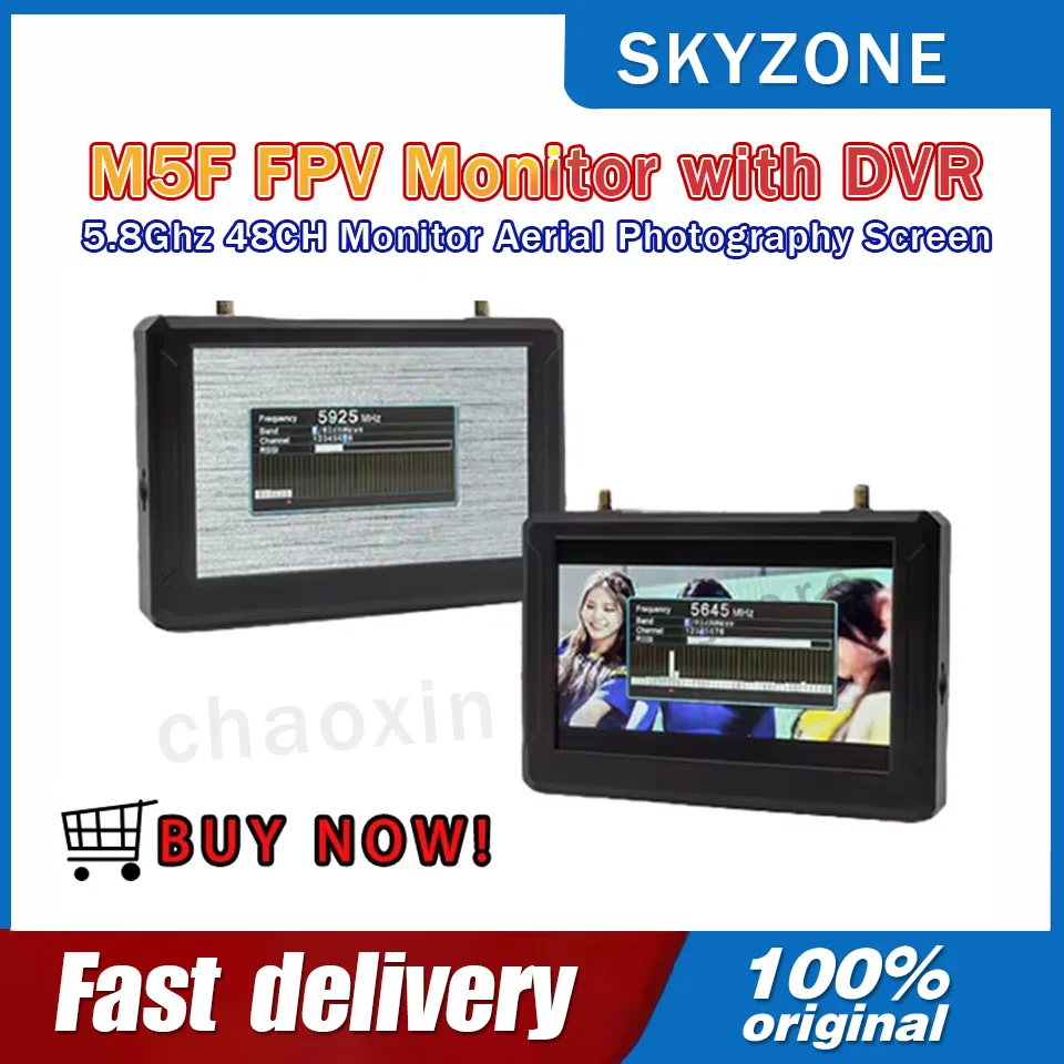 Monitor SKYZONE M5 M5F FPV 5.8Ghz 48CH do fotografii lotniczej, monitor z nagrywaniem DVR, niskie opóźnienie, nagrywanie na kartę SD dla dronów