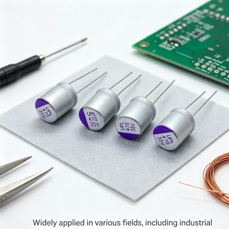 5Pcs Radial Solid Aluminum Capacitor 35V 470uF 10*12mm Low ESR Through Hole Solid Capacitor for PCB Power Supply Filter