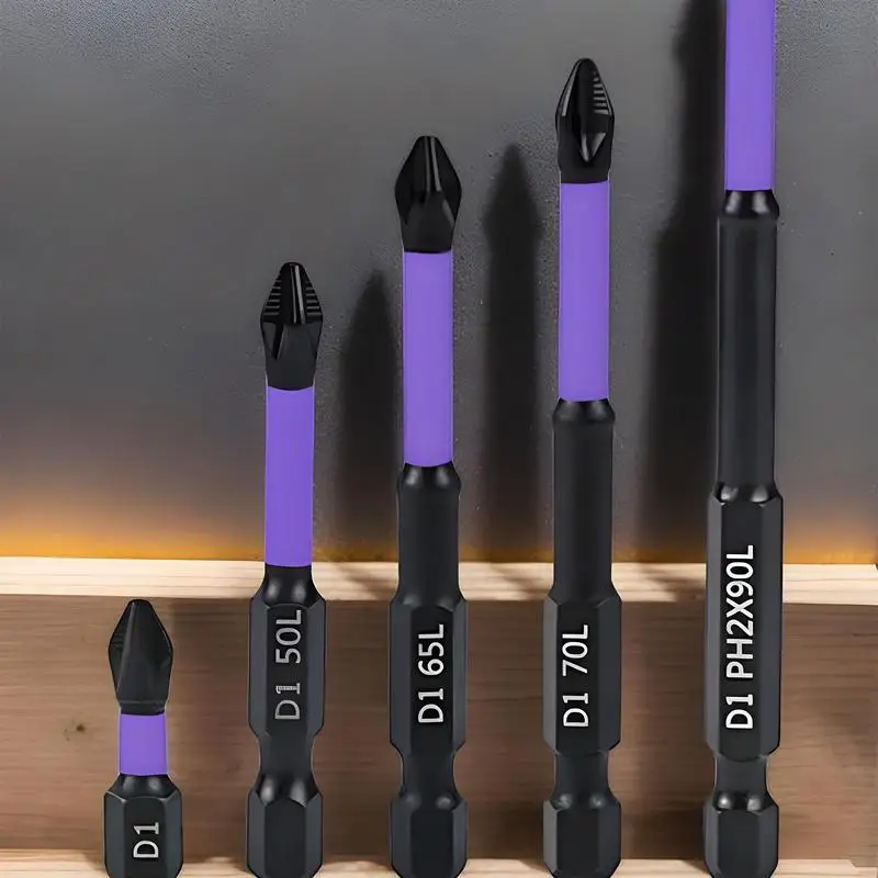 Magnetic Bit Set 5 Pieces Drill Screwdriver Bit Set Long Phillips Screw Driver Electrical Power Tool Accessories For Wrench