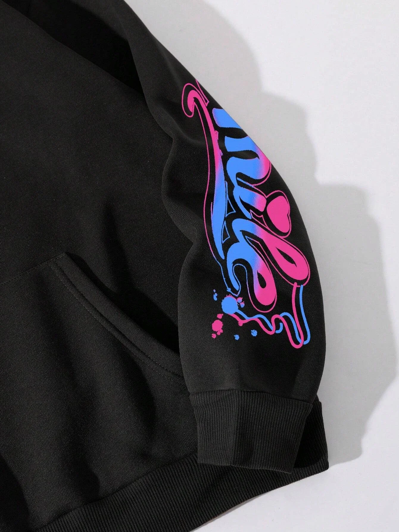 Happy Day Graffiti-Print Damen Hoodie Street Hip Hop Hoody Mode Rundhals Vielseitige Hoodies Vintage Oversize Kleidung für Frauen – Detail 4