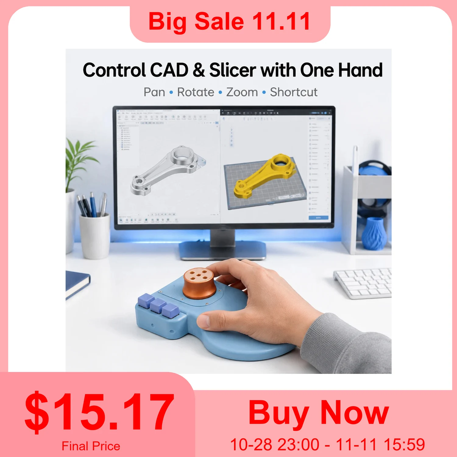 For 3D Printer HackMan3D Orbit Controller DlY Electronics Kit Smooth 6-DOF Navigatio  Hall-Effect Precision Open Source DIY Kits