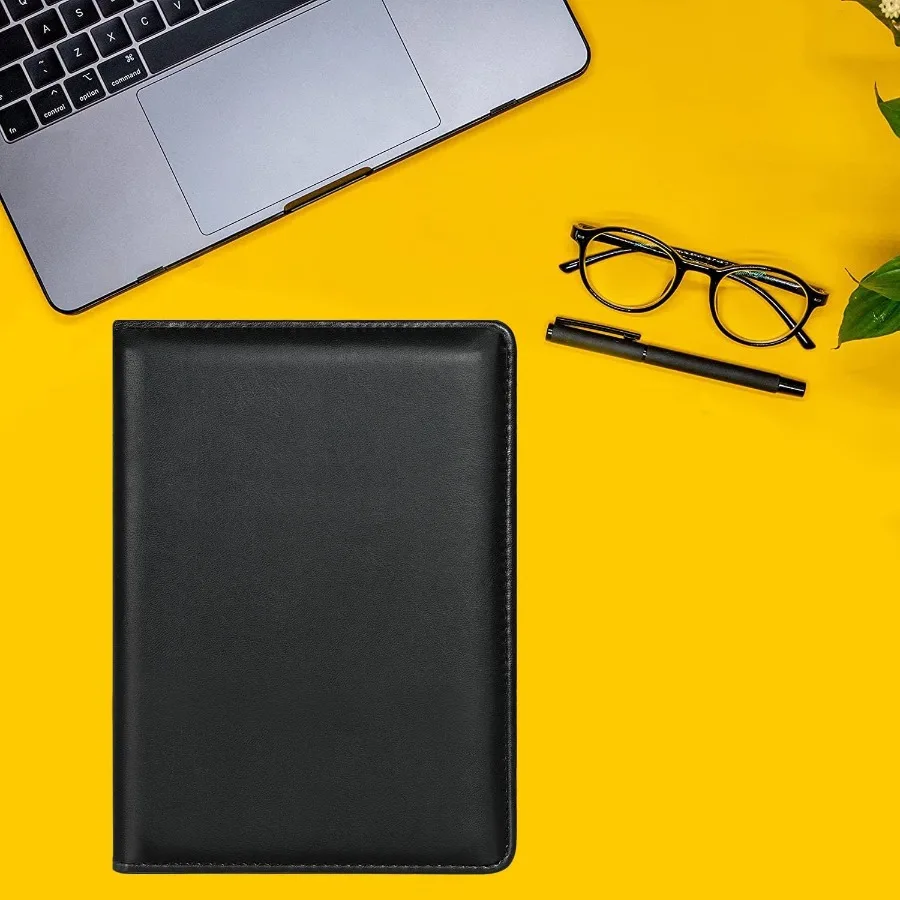 Padfolio Portfolio Binder Mini Padfolio Portfolio Binder 5x8 لوحة الكتابة القانونية A5 مجلد منظم المستندات للرجال والنساء Bla