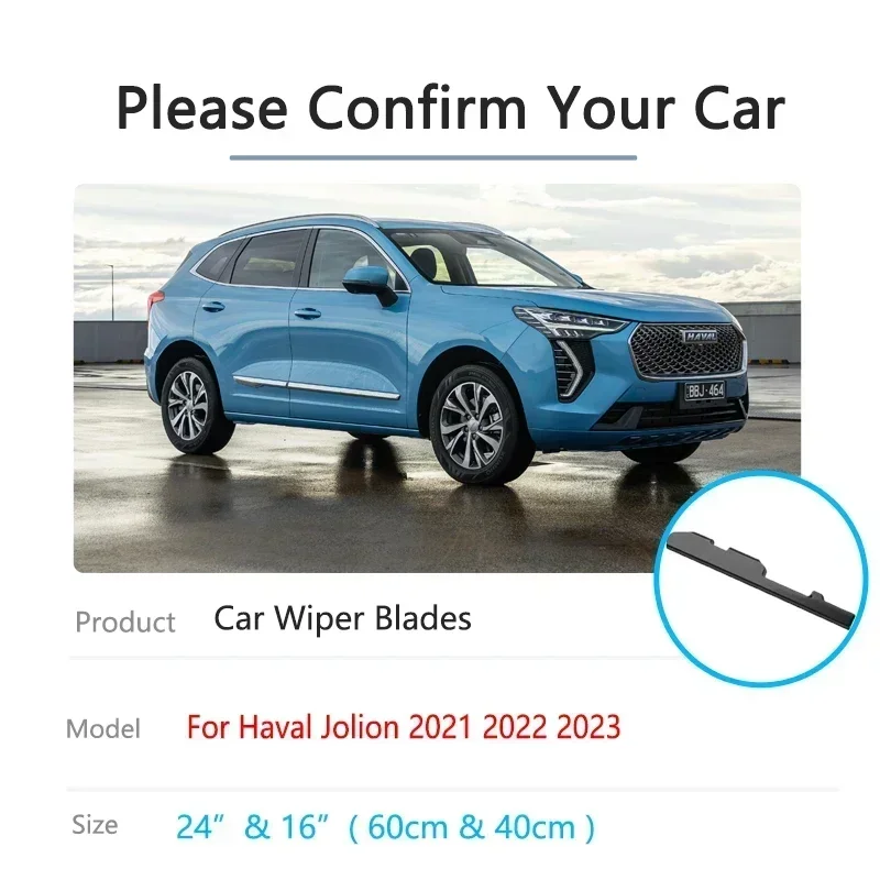 2x for Haval Jolion 2022 Accessories 2021 2023 Frameless Wiper Blades Universal Windscreen Front Window Car Washer High Quality