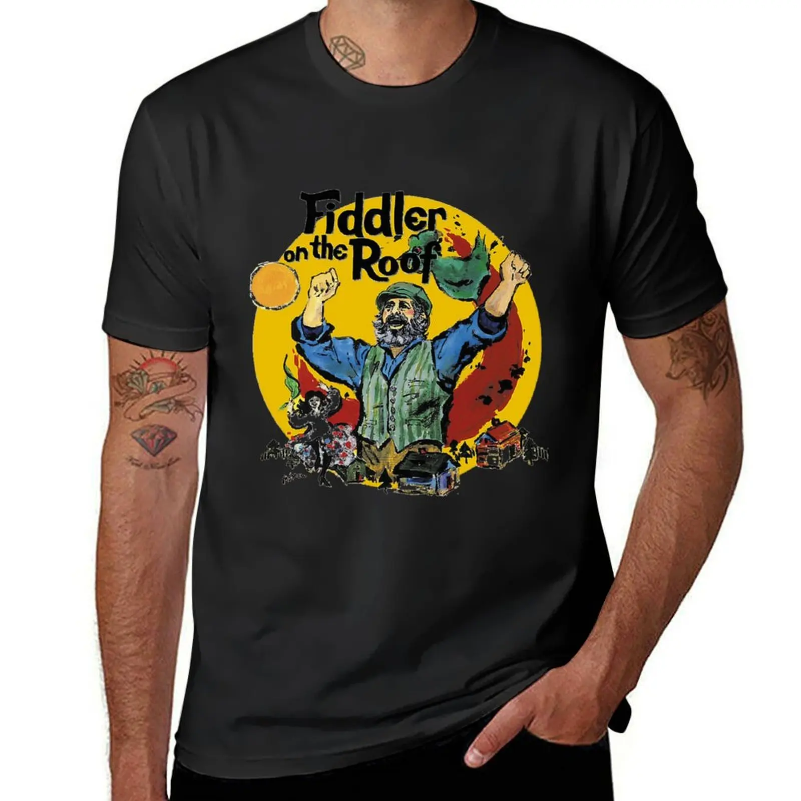 Musical Movie Fan Gift: Fiddler On The Roof Music for Men T-Shirt summer top boys animal print T-shirts for men cotton