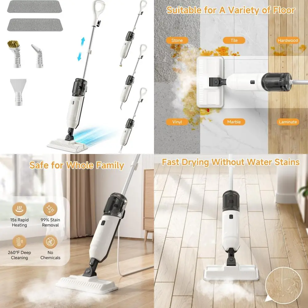 

Home Multi-Purpose Steam Cleaner with Handheld Mop and Accessories for Floor, Pet, and All-Surface Cleaning